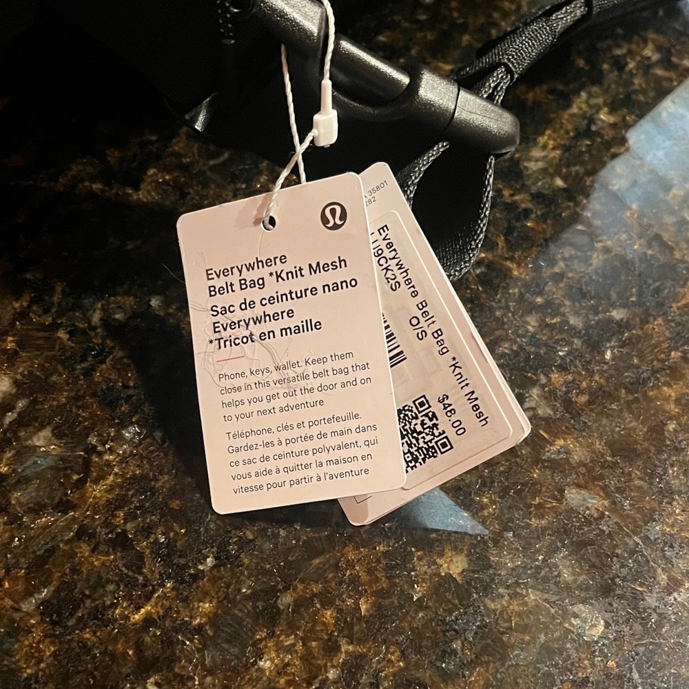 Lululemon Black Mesh Belt Bag - Picture 2 of 3